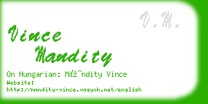 vince mandity business card